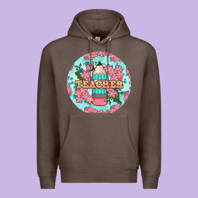 Teacher Floral Pencil Round Earring Premium Hoodie Designed By Bundleandbundleshop