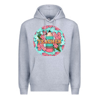 Heather Grey teacher floral pencil round earring Premium Hoodie - BundleAndBundleShop