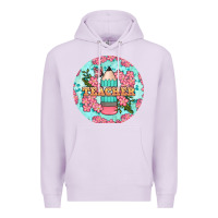 Lilac teacher floral pencil round earring Premium Hoodie - BundleAndBundleShop