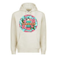 Oatmeal Heather teacher floral pencil round earring Premium Hoodie - BundleAndBundleShop