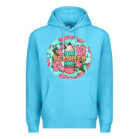 Ocean Blue teacher floral pencil round earring Premium Hoodie - BundleAndBundleShop