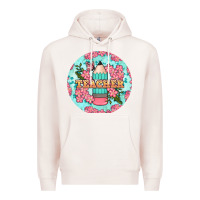 Pale Pink teacher floral pencil round earring Premium Hoodie - BundleAndBundleShop