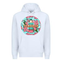 White teacher floral pencil round earring Premium Hoodie - BundleAndBundleShop