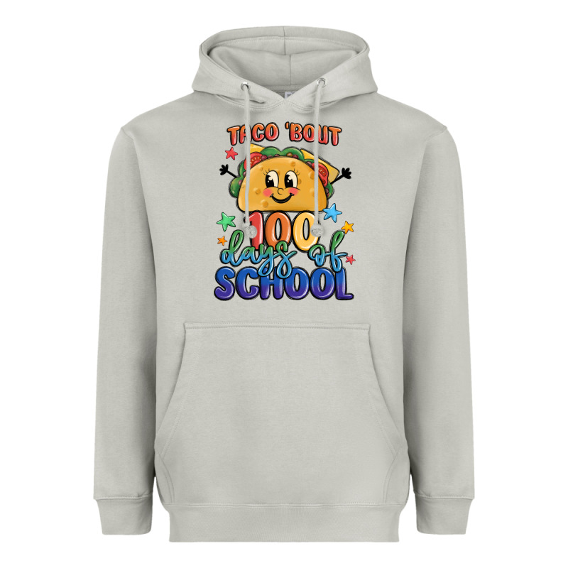 Taco Bout 100 Days Of School Heavyweight Hoodie by MaliasSmallBusiness | Teevron