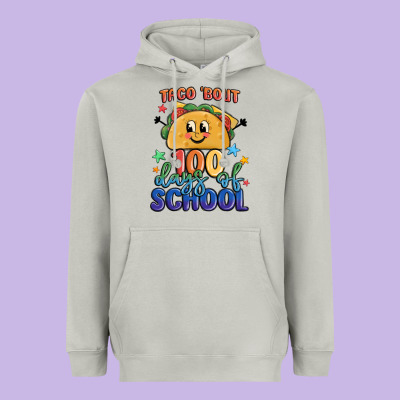 Taco Bout 100 Days Of School Heavyweight Hoodie Designed By Maliassmallbusiness