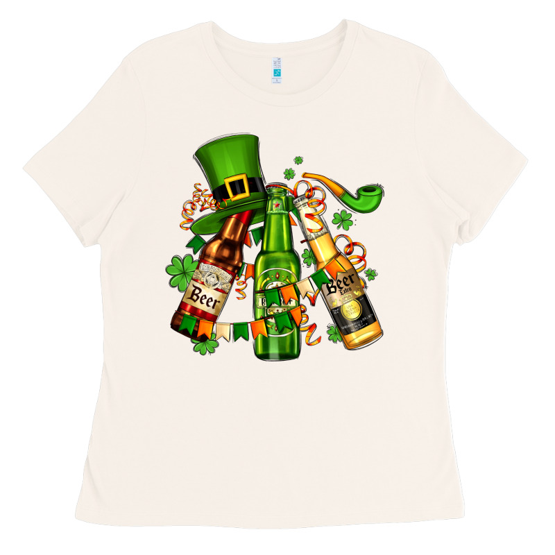 St Patrick's Beers Flags And Hat Ladies Tee by AdoDesignShop | Teevron