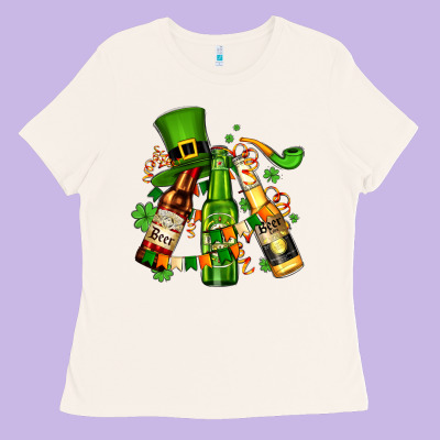St Patrick's Beers Flags And Hat Ladies Tee Designed By Adodesignshop