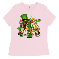 Bubblegum Pink st patrick's beers flags and hat Ladies Tee - AdoDesignShop