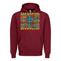 Burgundy western gemstone cross sunflowers leopard serape glitter wooden tumble Zipper Hoodie - Artiststas