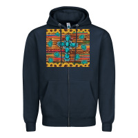 Navy western gemstone cross sunflowers leopard serape glitter wooden tumble Zipper Hoodie - Artiststas