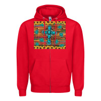 Red western gemstone cross sunflowers leopard serape glitter wooden tumble Zipper Hoodie - Artiststas