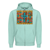 Seafoam western gemstone cross sunflowers leopard serape glitter wooden tumble Zipper Hoodie - Artiststas