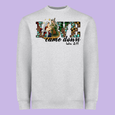 Love Came Down Holy Family Heavyweight Sweatshirt Designed By Ranaportraitstore