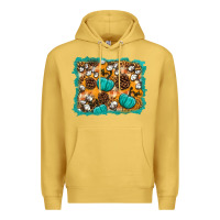 Antique Gold fall pumpkin distressed background Premium Hoodie - BundleAndBundleShop