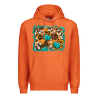 Carrot fall pumpkin distressed background Premium Hoodie - BundleAndBundleShop