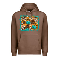 Chestnut fall pumpkin distressed background Premium Hoodie - BundleAndBundleShop