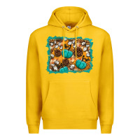 Lemon fall pumpkin distressed background Premium Hoodie - BundleAndBundleShop