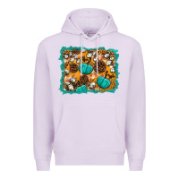 Lilac fall pumpkin distressed background Premium Hoodie - BundleAndBundleShop