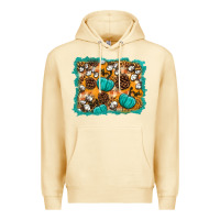 Pina Colada fall pumpkin distressed background Premium Hoodie - BundleAndBundleShop
