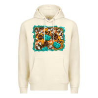 Sandshell fall pumpkin distressed background Premium Hoodie - BundleAndBundleShop