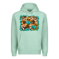 Seafoam fall pumpkin distressed background Premium Hoodie - BundleAndBundleShop