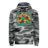 Slate Camo fall pumpkin distressed background Premium Hoodie - BundleAndBundleShop