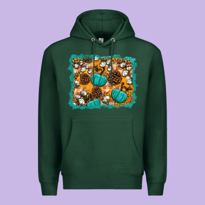 Fall Pumpkin Distressed Background Premium Hoodie Designed By Bundleandbundleshop