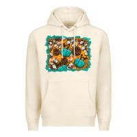 Tofu fall pumpkin distressed background Premium Hoodie - BundleAndBundleShop