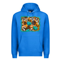 True Royal fall pumpkin distressed background Premium Hoodie - BundleAndBundleShop