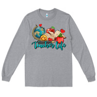 Heather Grey teacher life Long Sleeve Tee - AdoDesignShop