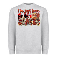 Heather Grey i'm just here for the snacks american football Heavyweight Sweatshirt - Zillion Design Studio