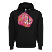 Black v.d  lavender and lotus patches Zipper Hoodie - AdoDesignShop