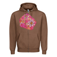 Chestnut v.d  lavender and lotus patches Zipper Hoodie - AdoDesignShop
