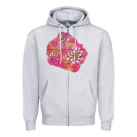 Heather Grey v.d  lavender and lotus patches Zipper Hoodie - AdoDesignShop