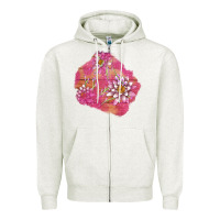 Oatmeal Heather v.d  lavender and lotus patches Zipper Hoodie - AdoDesignShop