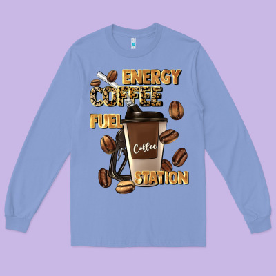 Energy Coffee Fuel Station Long Sleeve Tee Designed By Artiststas