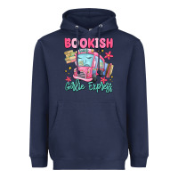Navy bookish girlie express Heavyweight Hoodie - MaliasSmallBusiness