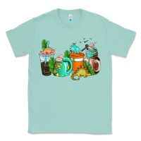 Seafoam dinosaur coffee cups Classic Tee - AdoDesignShop