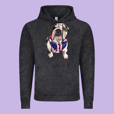 English Bulldog Vintage Hoodie Designed By Ranaportraitstore