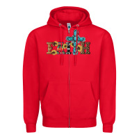 Red western gemstone cross faith Zipper Hoodie - Artiststas