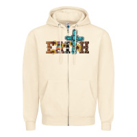Western Gemstone Cross Faith Zipper Hoodie | Teevron