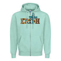 Seafoam western gemstone cross faith Zipper Hoodie - Artiststas