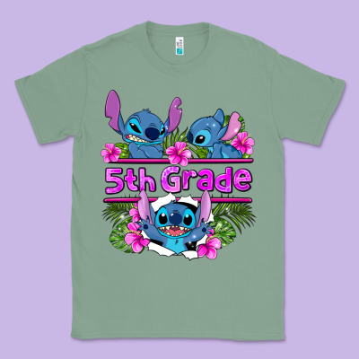 Preview Flower Stitch 5th Grade Classic Tee Designed By Adodesignshop