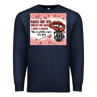 Navy roses are red violets are blue i have 5  fingers t Premium Sweatshirt - MaliasSmallBusiness