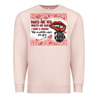 Pale Pink roses are red violets are blue i have 5  fingers t Premium Sweatshirt - MaliasSmallBusiness