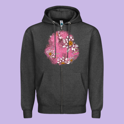 Lotus Patches Zipper Hoodie Designed By Adodesignshop