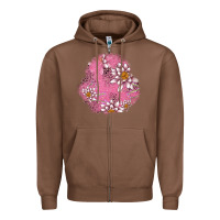 Chestnut lotus patches Zipper Hoodie - AdoDesignShop