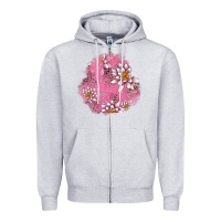 Heather Grey lotus patches Zipper Hoodie - AdoDesignShop