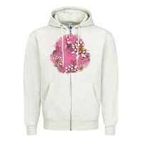 Oatmeal Heather lotus patches Zipper Hoodie - AdoDesignShop