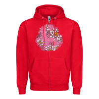 Red lotus patches Zipper Hoodie - AdoDesignShop